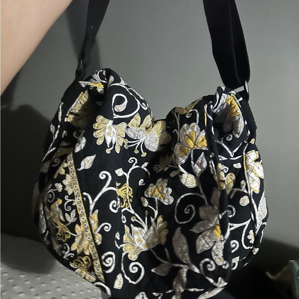 Vera bradley Black and yellow Floral Women's Bag